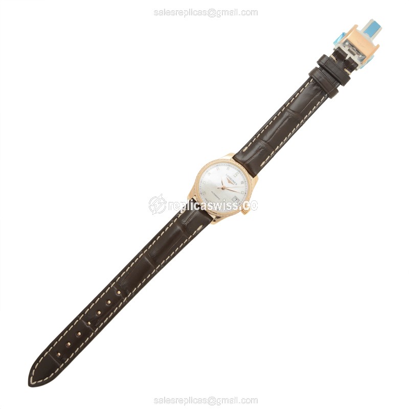 Longines L2.128.9.87.3 Replica - Automatic - 18kt Rose Gold Case - White Dial - View 2