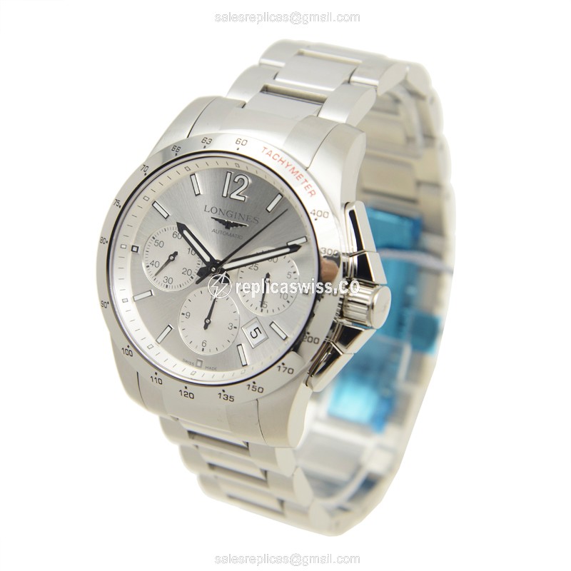 Longines Conquest Replica | Automatic | Steel Case | Silver Dial - View 3