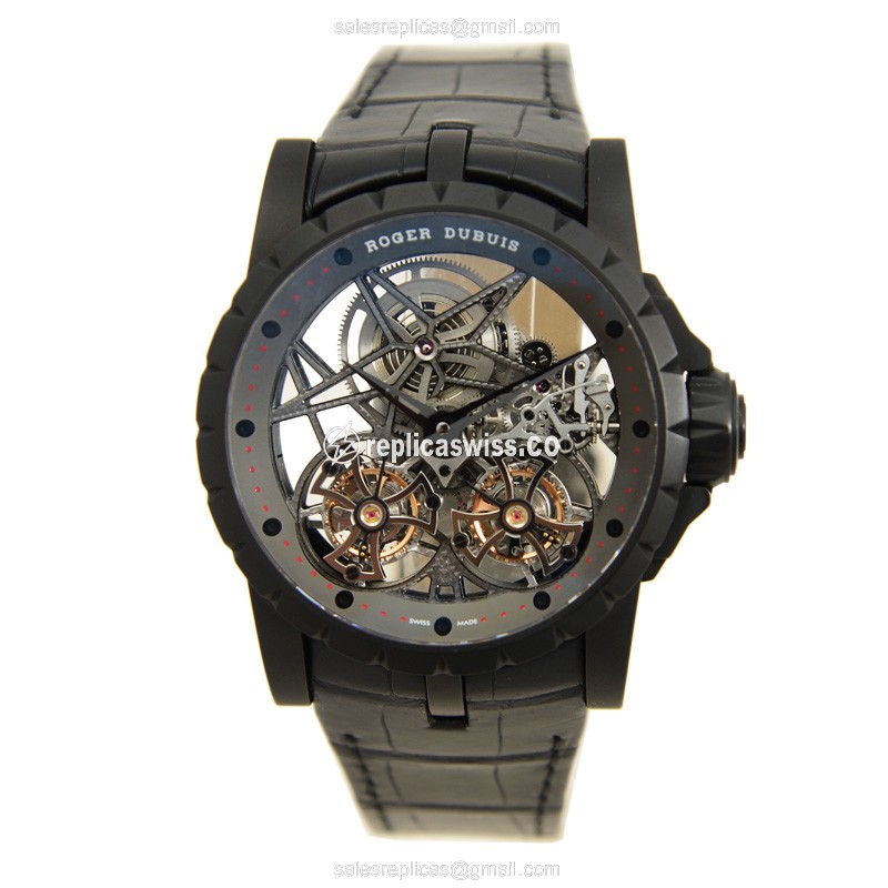 Roger Dubuis Emp. Emp. Titanium - Manual - Skull Dial - Black Alligator - Sapphire Crystal - View 2