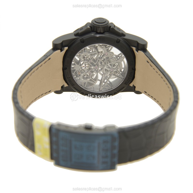 Roger Dubuis Emp. Emp. Titanium - Manual - Skull Dial - Black Alligator - Sapphire Crystal - View 4