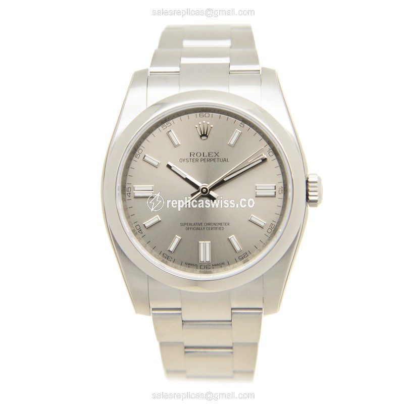 Rolex 116000GY OYSTER Rep. - Automatic - Steel Case - Gray Dial - Silver Band - View 2