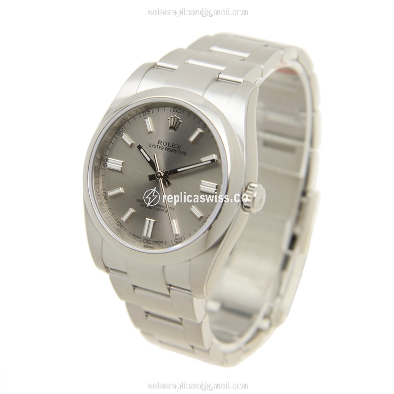 Rolex 116000GY OYSTER Rep. - Automatic - Steel Case - Gray Dial - Silver Band - View 3