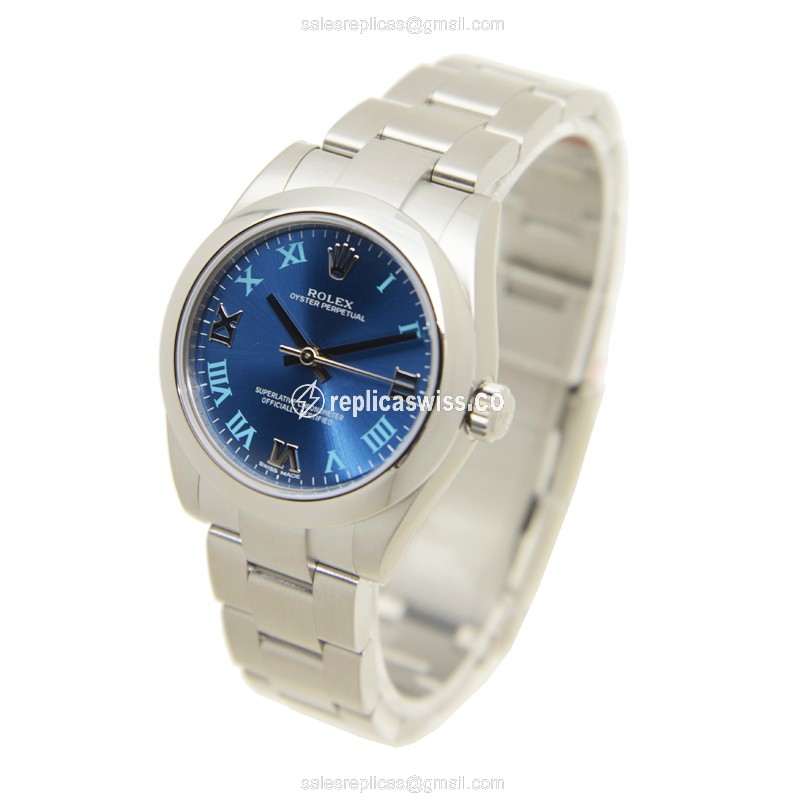 Rolex 177200BLRN Replica - Automatic | Steel Case | Blue Dial | Silver Clasp - View 3