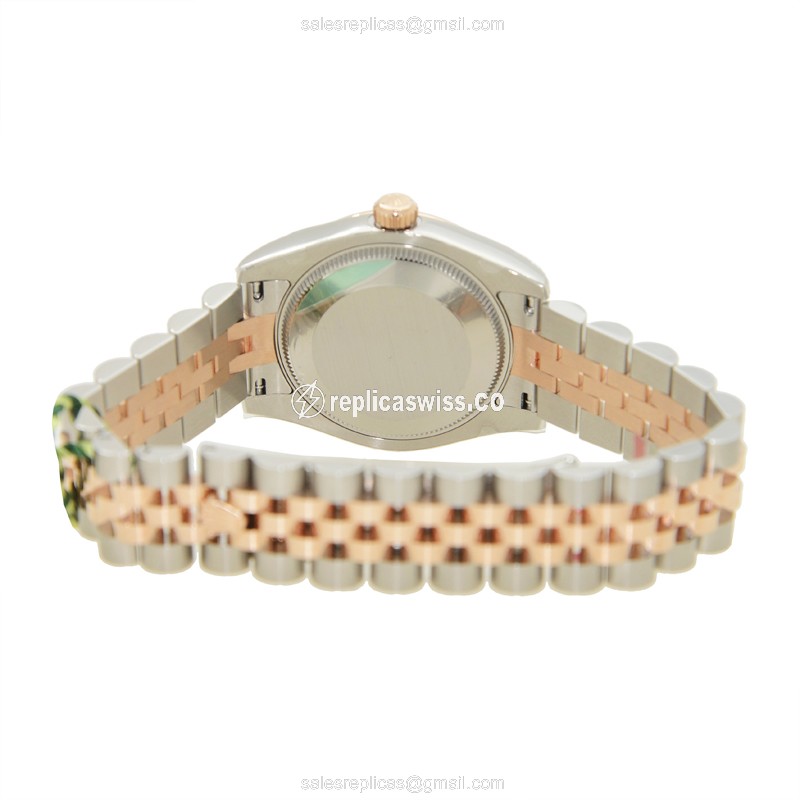 Rolex Datejust Lady 178271BRRN - Automatic 18kt Rose & Steel - Brown Dial, Silver Strap - View 4