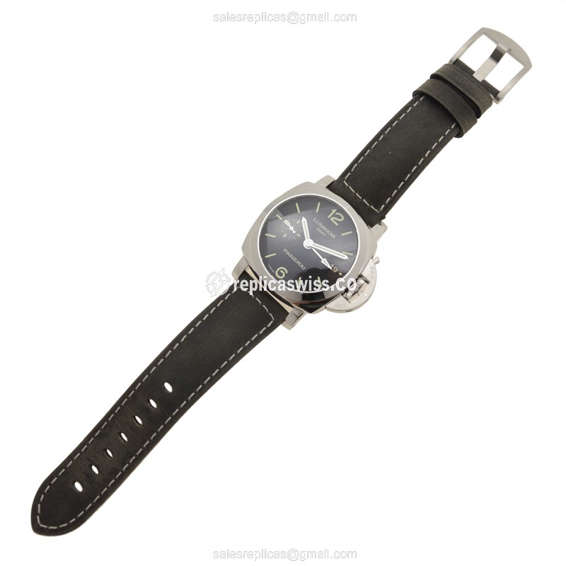 Panerai PAM00535 Replica - Automatic - Stainless Steel - Black Dial - Cowhide Black Strap - Buckle Clasp - View 2