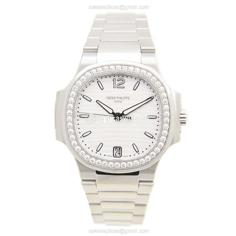 Patek Philippe 7018/1A-001 Replica - Automatic - Stainless Steel & Diamond - Silver Dial - View 2