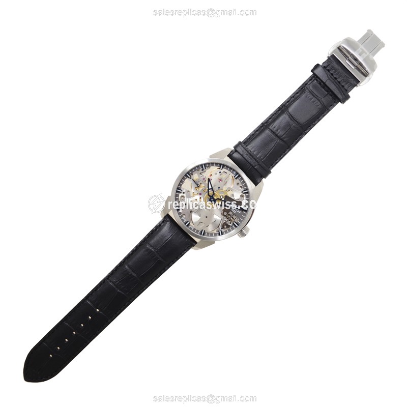 Tissot T070.405.16.411.00 Squelette Manual - Steel Case - Skull Dial - Black Leather Strap - View 2