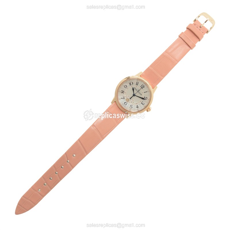 Jaeger-Lecoultre Q3462590 Rendez-Vous Replica - Automatic 18kt Rose Gold - White Dial, Pink Alligator Strap - View 2