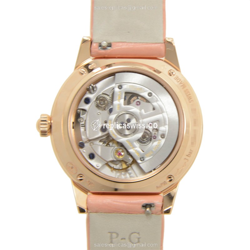 Jaeger-Lecoultre Q3462590 Rendez-Vous Replica - Automatic 18kt Rose Gold - White Dial, Pink Alligator Strap - View 3