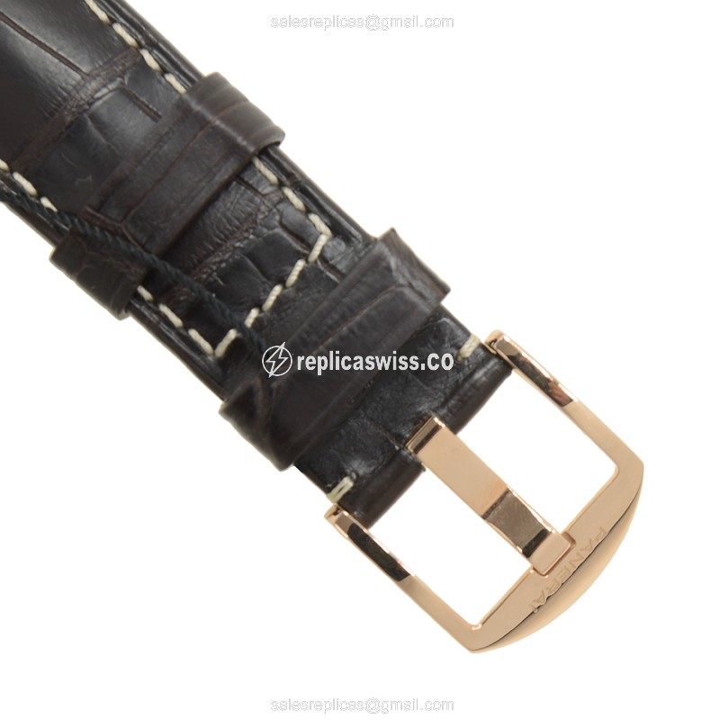 Panerai PAM00513 RADIOMIR - Manual Wind - 18kt Rose Gold - Brown Dial - Alligator Brown Buckle - View 4