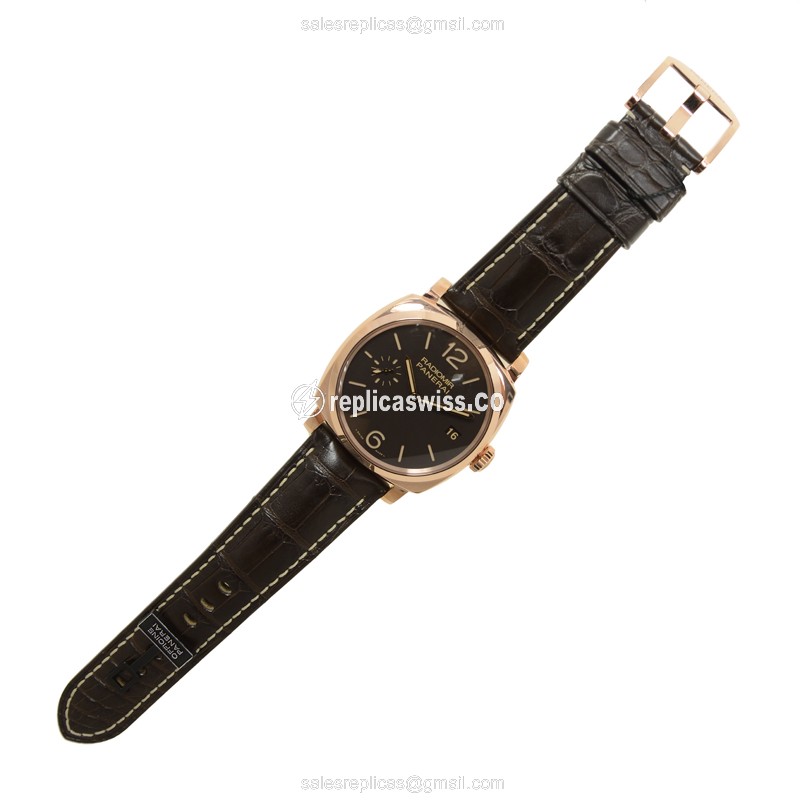Panerai PAM00515 RADIOMIR - Manual - 18kt Rose Gold - Brown Dial - Brown Alligator Buckle - View 2