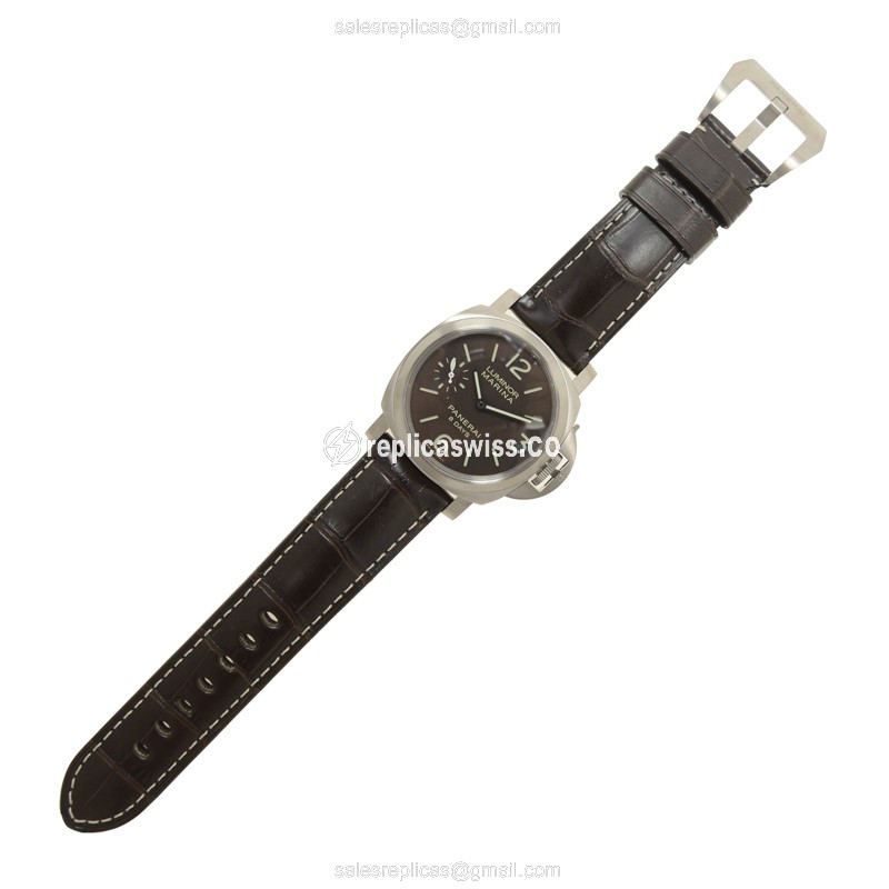 Panerai PAM00564 LUMINOR Replica - Manual - Stainless Steel - Black Dial - Alligator Black Buckle - View 2