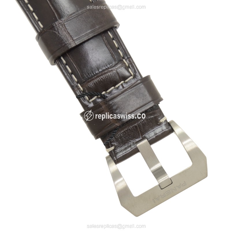 Panerai PAM00564 LUMINOR Replica - Manual - Stainless Steel - Black Dial - Alligator Black Buckle - View 4