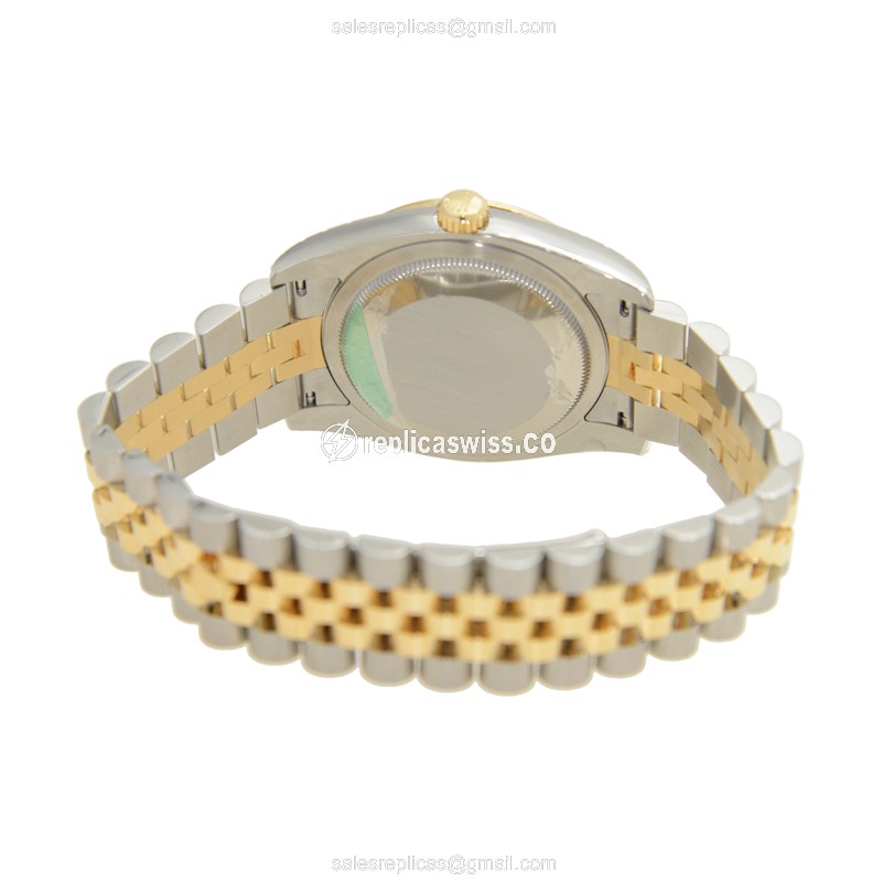 Rolex Datejust Replica - Automatic - 18kt Gold & Diamond - Silver - Gold Band - View 4