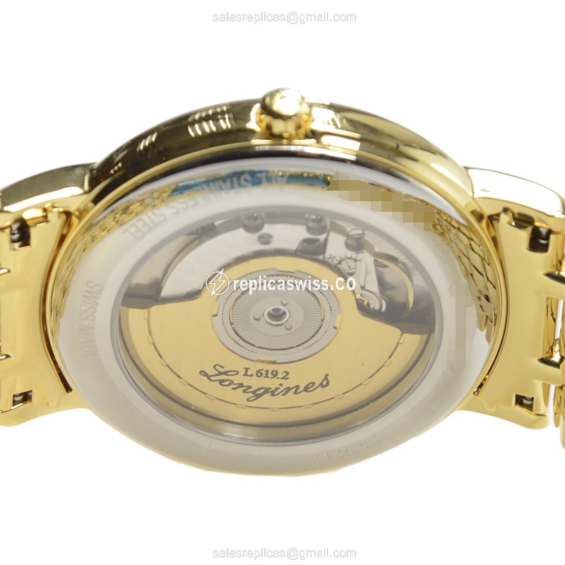 Longines Presence Replica - PVD Gold - White Dial | Automatic - View 4