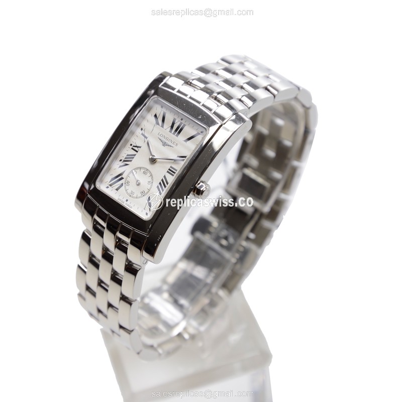 Longines Dolce Vita Quartz - White Dial - Steel Case - Silver Strap - Clasp - View 3