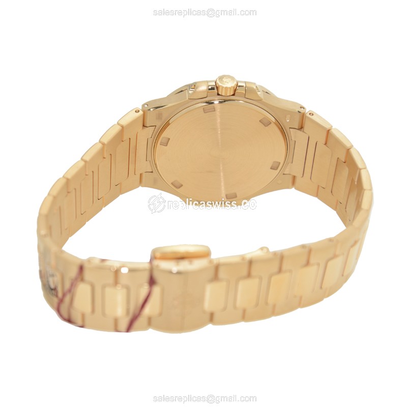 Patek Philippe Replica - 7010/1R-012 - Quartz - 18kt Rose Gold Case - Gold Dial & Diamonds - View 4