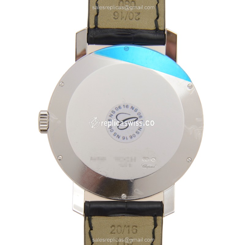 Chopard CLASSIQUE 161278-1001 Replica - Automatic 18kt Gold Case - White Dial - Black Alligator Strap - View 3