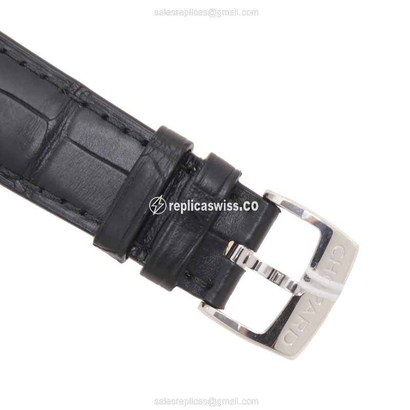 Chopard CLASSIQUE 161278-1001 Replica - Automatic 18kt Gold Case - White Dial - Black Alligator Strap - View 4