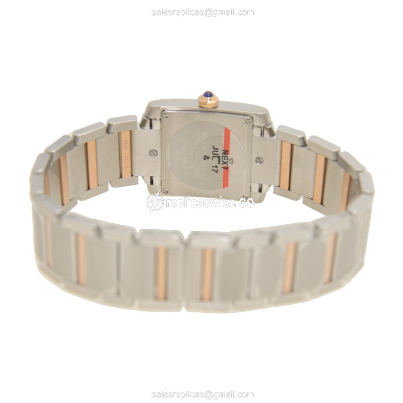 Cartier TANK Quartz Steel - White Dial - Silver Clasp - 28mm - View 4
