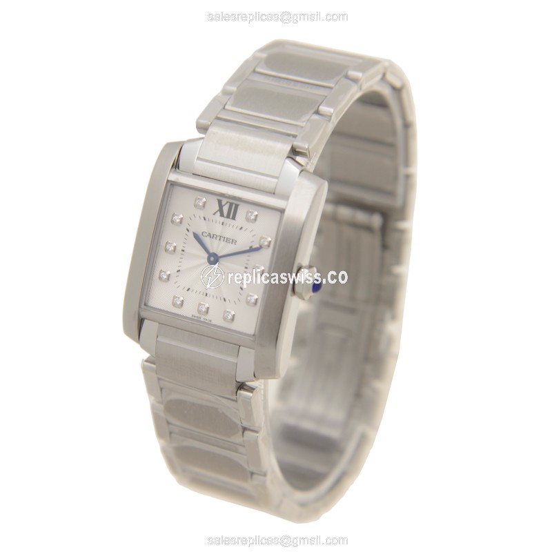 Cartier TANK Quartz Silver - Steel Case & Band - Clasp - View 3