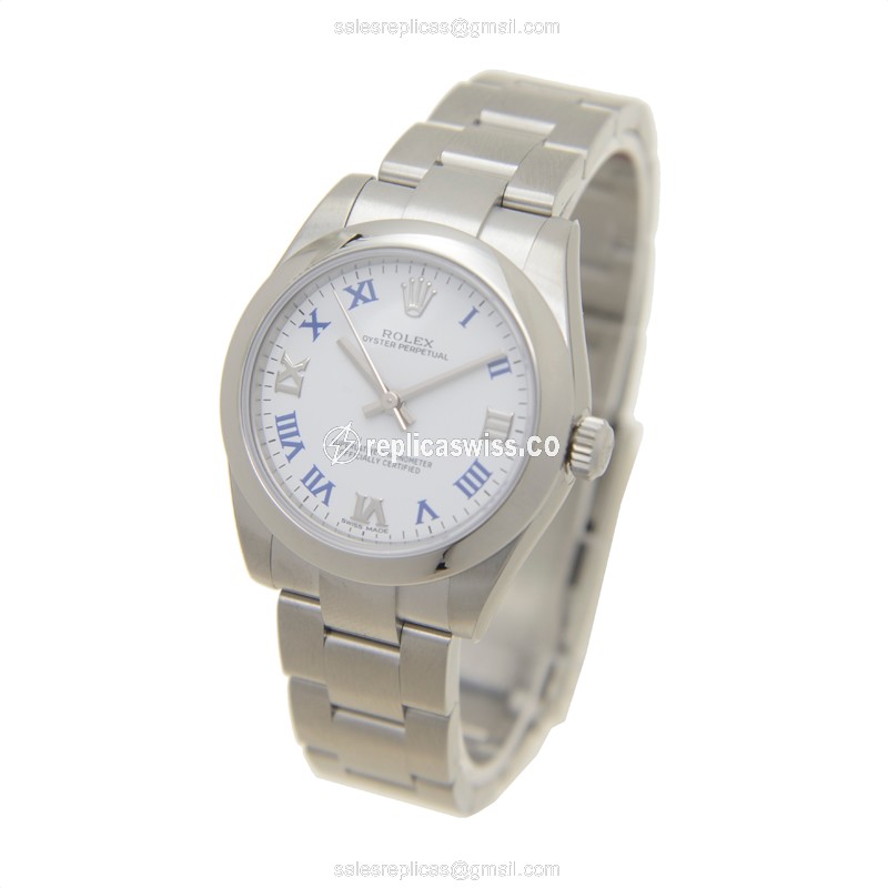 Rolex 177200WTRN Replica - Automatic - Steel Case, White Dial - Silver Steel Clasp - View 3