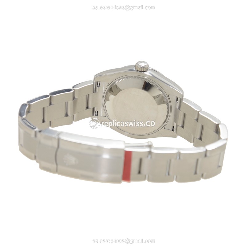 Rolex 177200WTRN Replica - Automatic - Steel Case, White Dial - Silver Steel Clasp - View 4