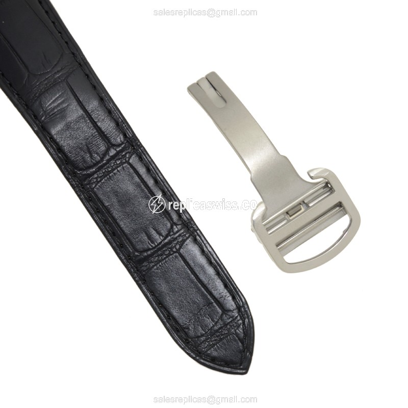 Cartier Ballon Bleu Replica - Automatic - Steel - Silver Dial - Black Alligator Strap - View 4