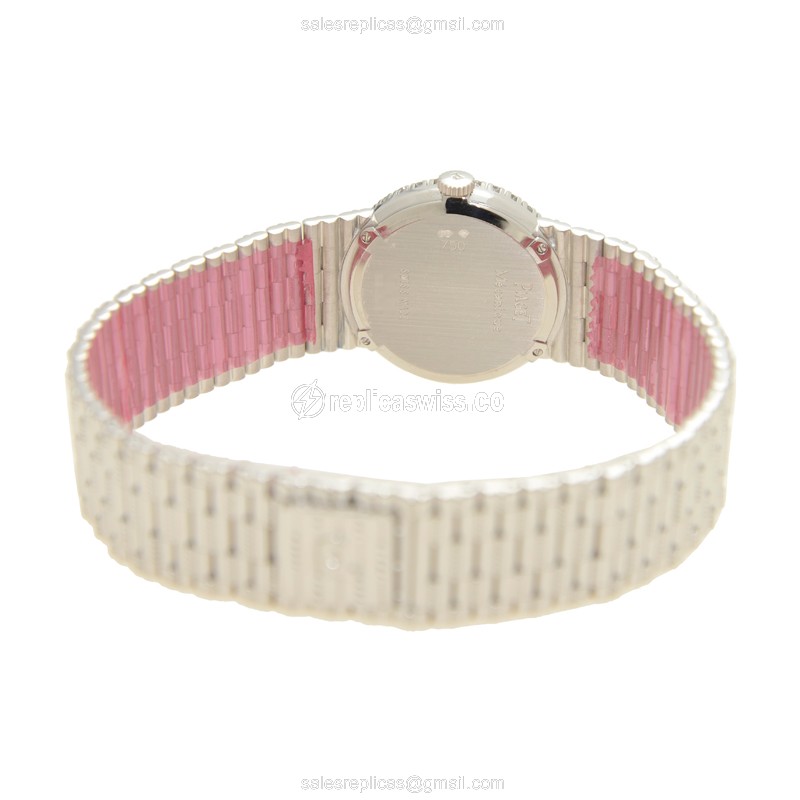 Piaget Tradition Replica - Manual - 18kt White Gold - Diamond Set - Silver Dial - View 4