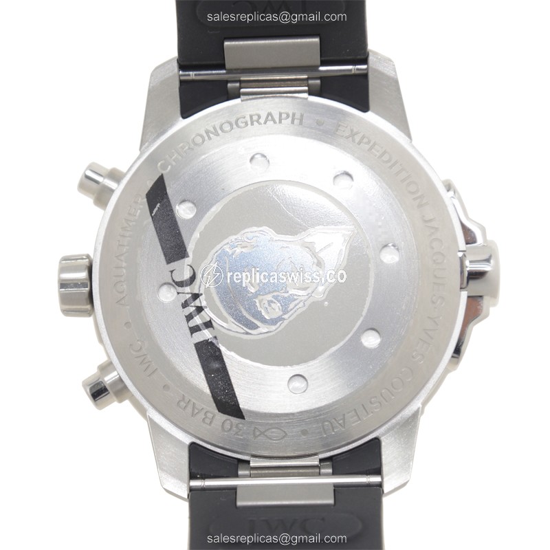 IWC AQUATIMER Replica - Automatic - Blue Dial - Steel Case - Black Rubber Strap - View 3