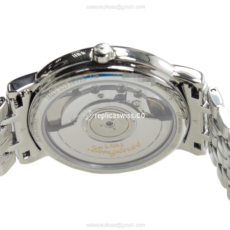 Longines Presence Replica - Automatic - Stainless Steel - White Dial, Silver Clasp - View 4