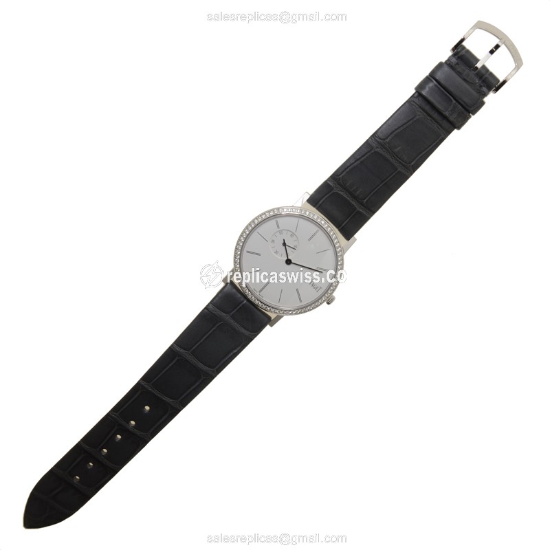 Piaget Altiplano Manual Wind - 18kt White Gold - Diamond Dial - Grey Alligator Strap - View 2