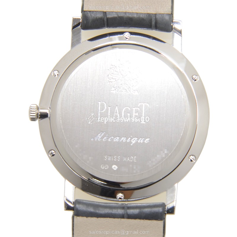 Piaget Altiplano Manual Wind - 18kt White Gold - Diamond Dial - Grey Alligator Strap - View 3