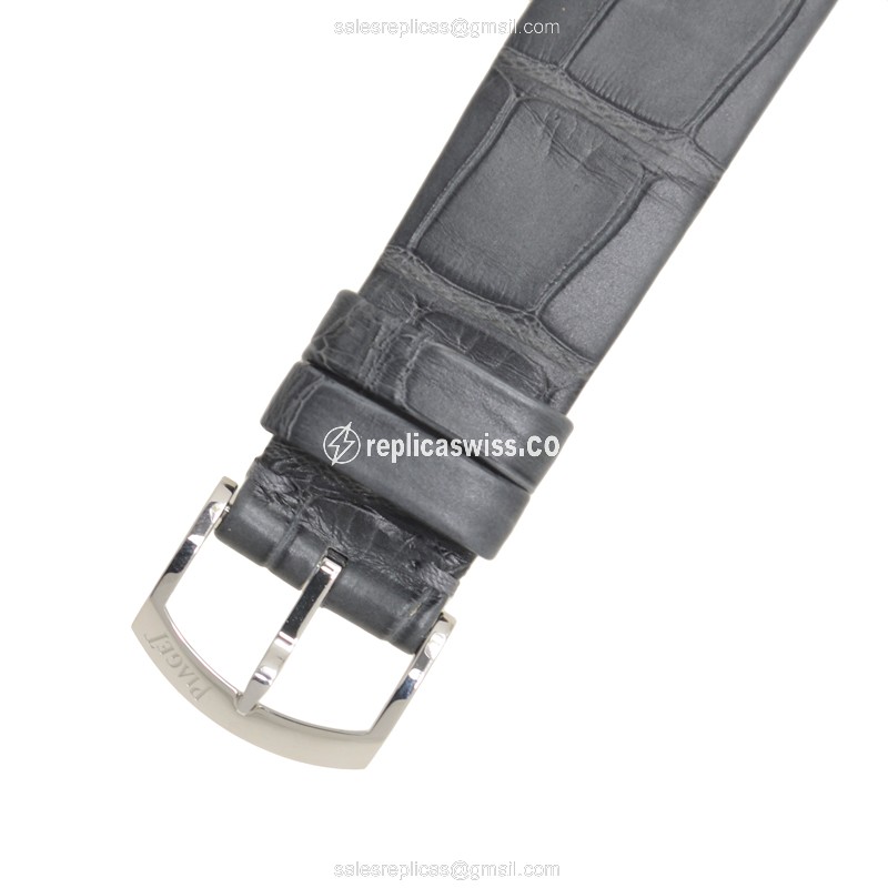 Piaget Altiplano Manual Wind - 18kt White Gold - Diamond Dial - Grey Alligator Strap - View 4