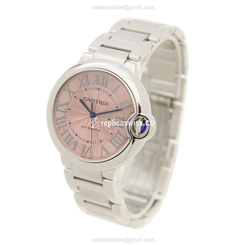 Cartier Ballon Bleu Replica - Automatic - Steel - Pink Dial - View 3