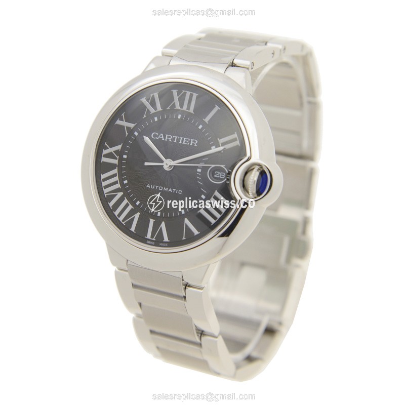 Cartier Ballon Bleu Replica - Automatic - Stainless Steel - Black Dial - Silver Clasp - View 3
