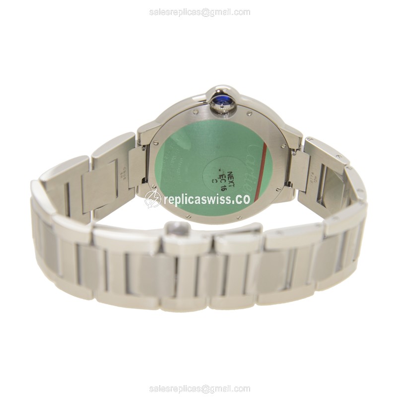 Cartier Ballon Bleu Replica - Automatic - Stainless Steel - Black Dial - Silver Clasp - View 4