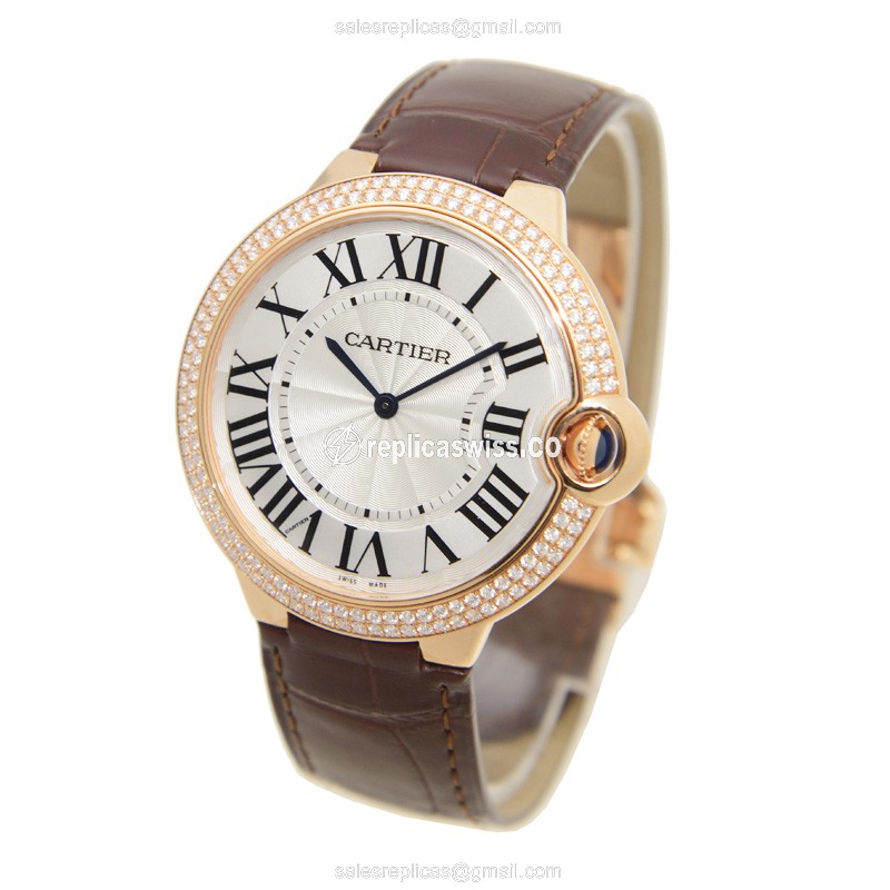 Cartier Ballon Bleu Replica - Wind - Rose Gold - Silver Dial - View 3
