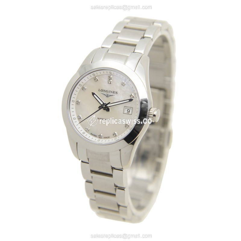 Longines Conquest Replica - Automatic - Steel Case, White Dial - Silver Steel - View 3
