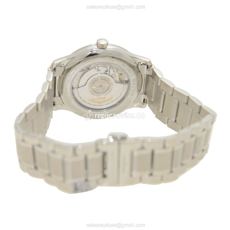 Longines L2.628.4.57.6 Replica - Automatic - Steel Case - Black Dial - Silver Steel Strap - View 4