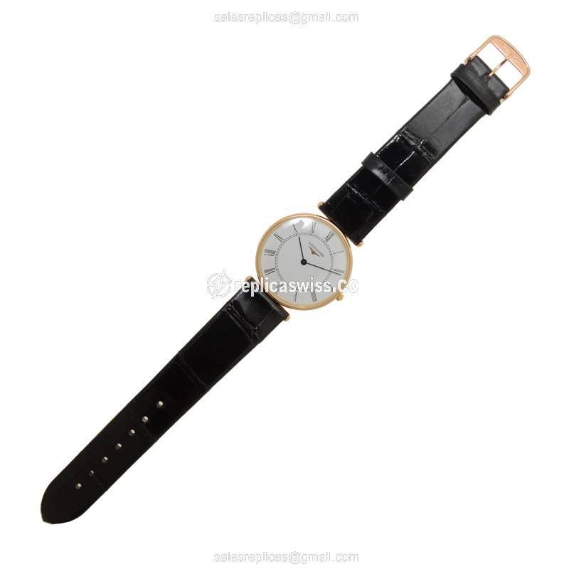 Longines L4.691.8.11.0 Replica - Quartz - 18kt Gold Case - White Dial - View 2