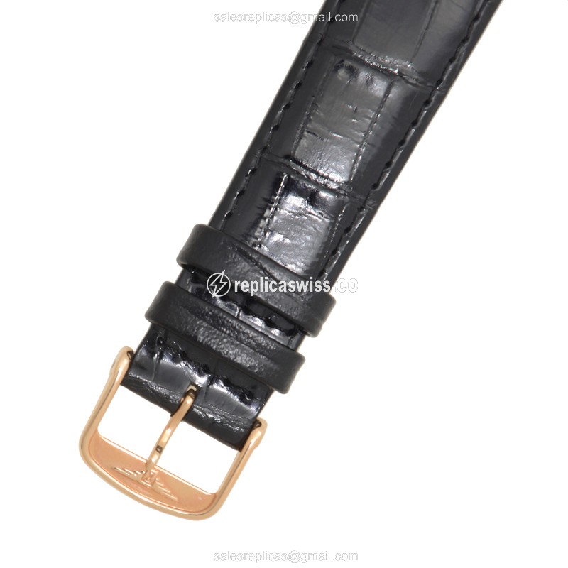 Longines Presence Replica - Automatic - 18kt Rose Gold - White Dial - Black Alligator Strap - View 4