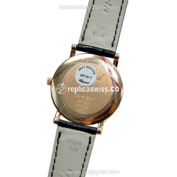 Chopard Classic 163154-5001 - Manual Wind - 18kt Rose Gold Case - White Dial - Black Alligator Strap - View 3