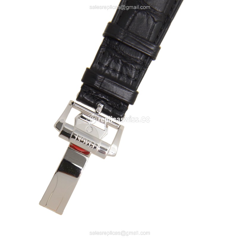 Piaget POLO Replica - Automatic 18kt Gold - Silver Dial - Black Alligator Strap - View 3
