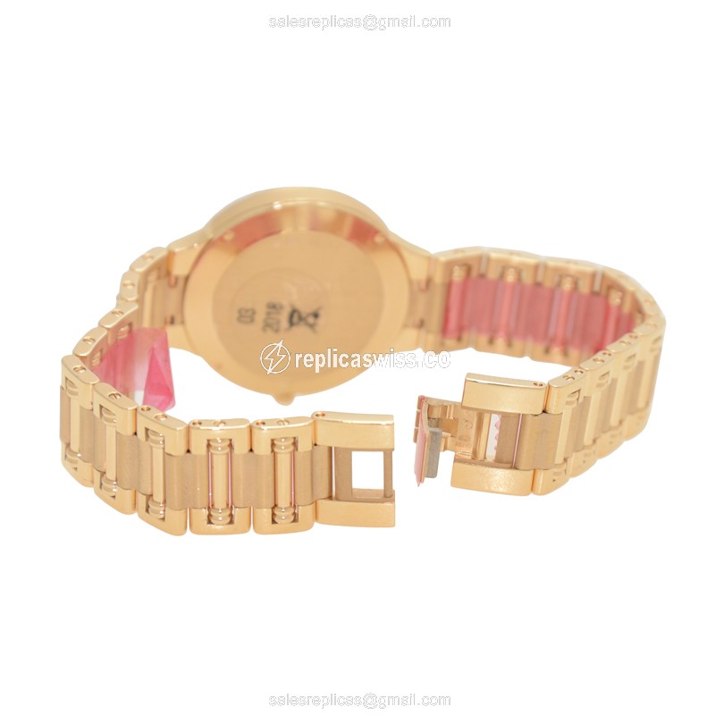 Piaget DANCER Replica - Quartz - 18kt Rose Gold Case - Diamond - Silver Dial - Gold Strap - View 4