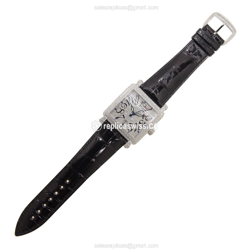 Franck Muller 10000 H SC D CD Replica - Automatic - White Gold Case - Diamond Bezel - View 2