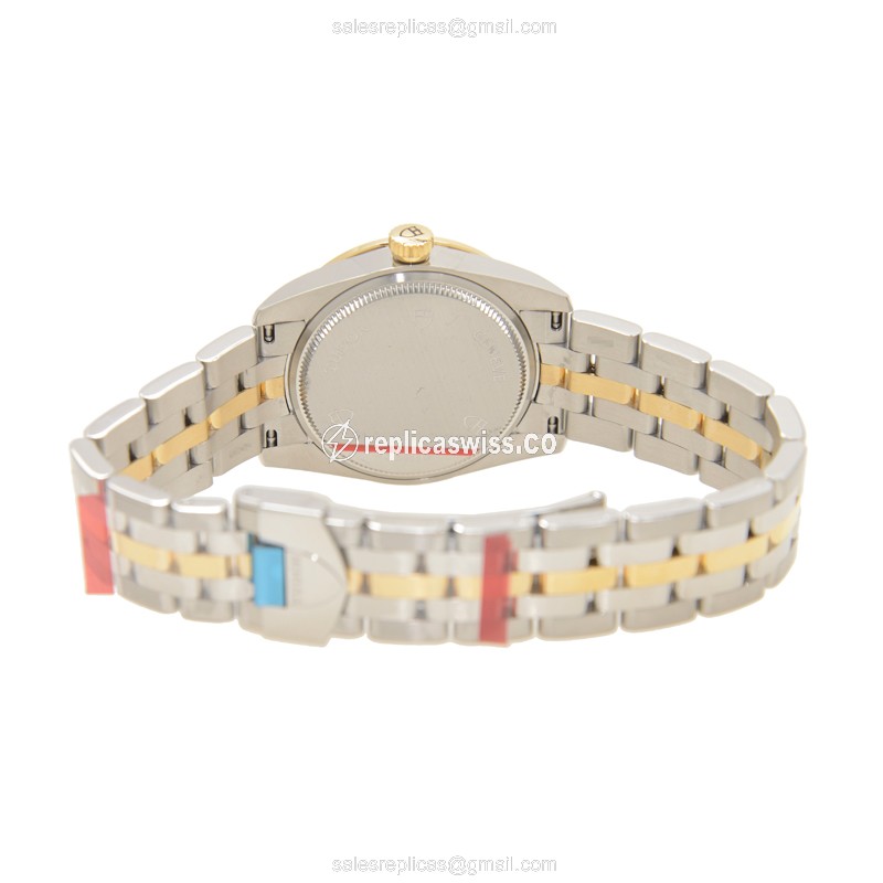 Glamour Date Tudor Replica - Automatic - 18kt Gold Case - Silver Dial - View 4