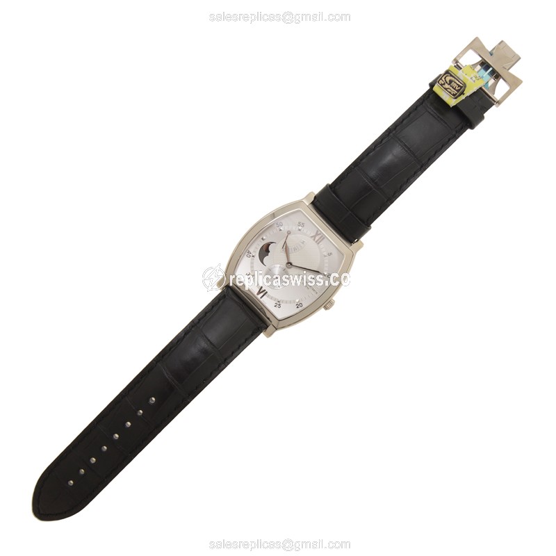Vacheron Constantin Replica - 83080/000G-9408 - Manual Wind - 18kt White Gold - Silver Dial - Black Alligator Strap - View 2