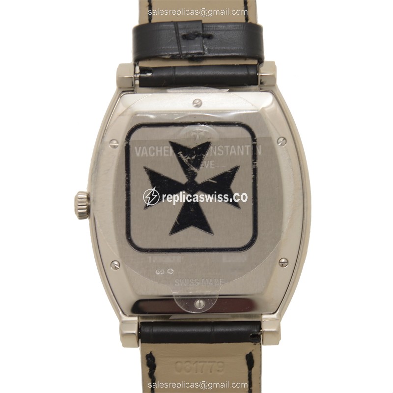 Vacheron Constantin Replica - 83080/000G-9408 - Manual Wind - 18kt White Gold - Silver Dial - Black Alligator Strap - View 3