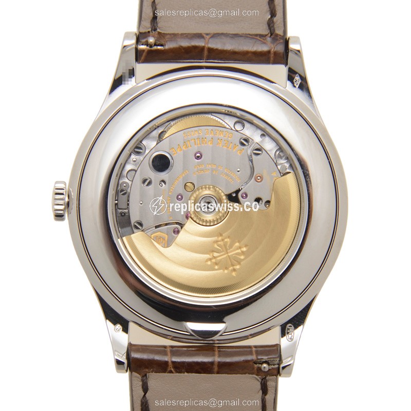 Patek Philippe 5496P-014 Grand Complications - Automatic - Platinum - Gold Dial - Brown Alligator Strap - View 3
